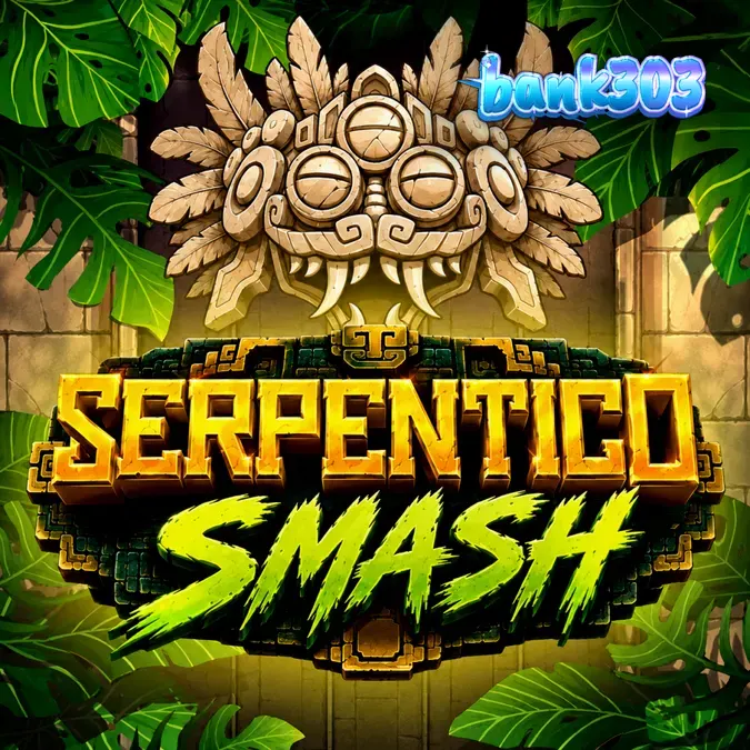 Tampilan visual slot Serpentico Smash dengan latar belakang reruntuhan hutan kuno